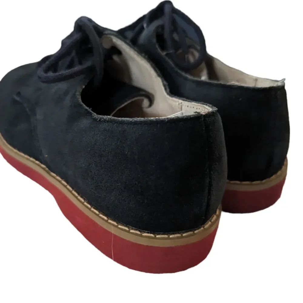 Lands End blue suede shoes size 1 youth‎